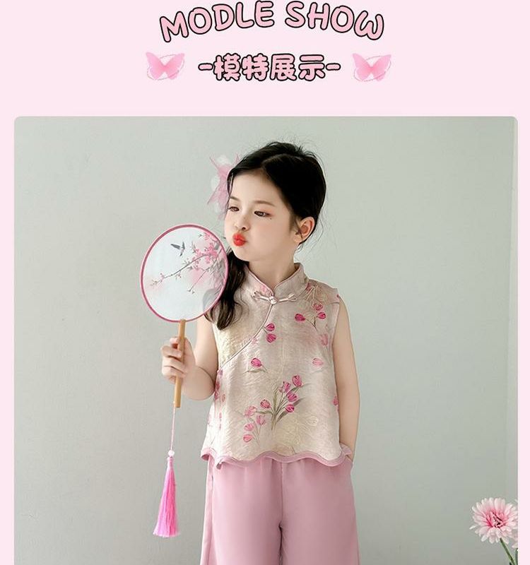 国潮女童夏季国风套装2025新款儿童薄款衣服女宝宝夏装女孩新中式汉服详情8