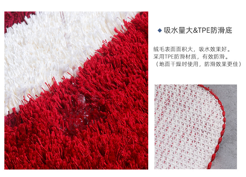 加厚几何浴室马桶三件套卧室客厅防滑垫子卫生间吸水脚垫入户地垫详情7