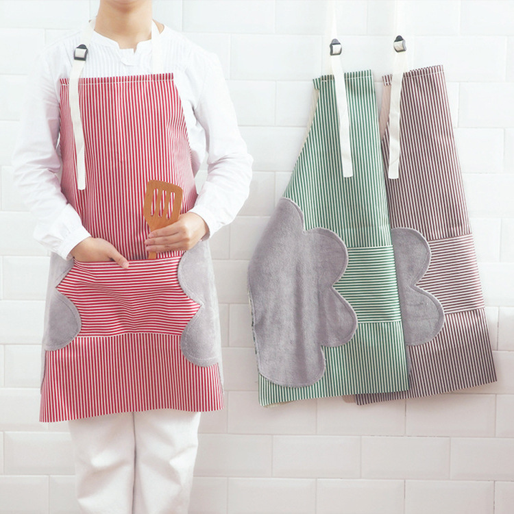Wholesale of cotton and linen aprons for cross-border foreign trade advertising, Korean-style fashionable household work, restaurant waists, and home kitchen aprons pic 1