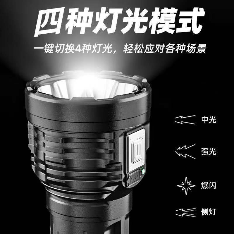 八核手电筒强光可充电高亮小特种兵户外多功能led远射灯手电筒详情6