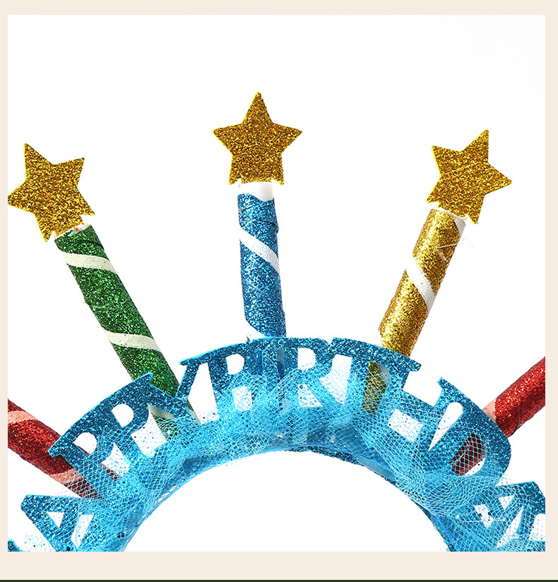 可爱儿童生日蜡烛蛋糕头箍 happybirthday字母派对拍照发箍头饰详情8