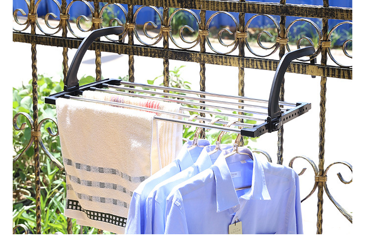 Stainless steel multi-functional folding balcony shoe drying rack, windowsill diaper drying rack, towel hanger, one-piece consignment pic 58