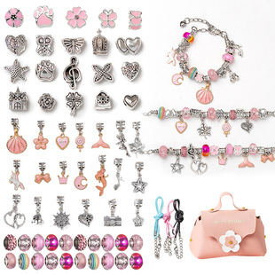 跨境爆款儿童手工水晶散珠合金手链diy串珠材料包饰品配件礼盒装详情6