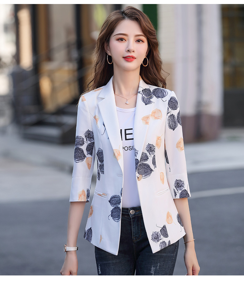 A short printed mini suit jacket for women, 2020 spring new style, a stylish, form-fitting and versatile casual suit jacket for ladies pic 41
