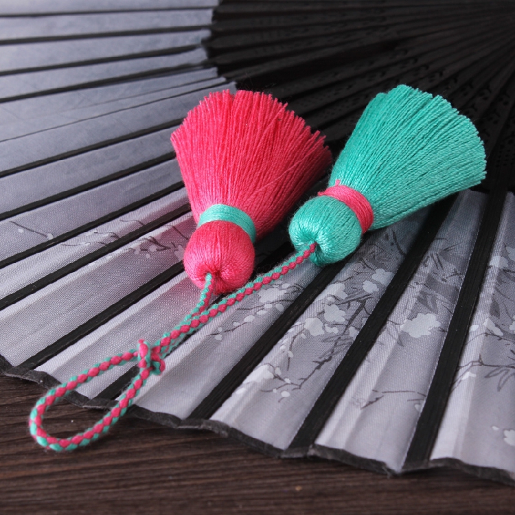 New color-offset double-ended cotton thread tassel handcrafted clothing, cheongsam with lapel button and Chinese-style classical tassel pendant pic 28