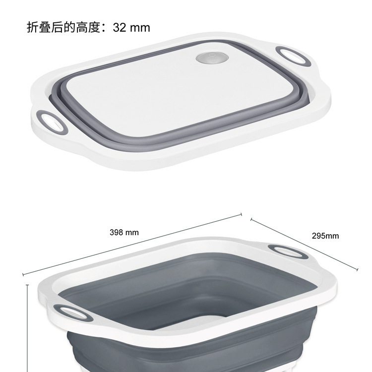 Plastic folding cutting board, draining vegetable basket, cutting board, multi-purpose, can drain water, foldable, wash and cut vegetables, integrated washing basin pic 12