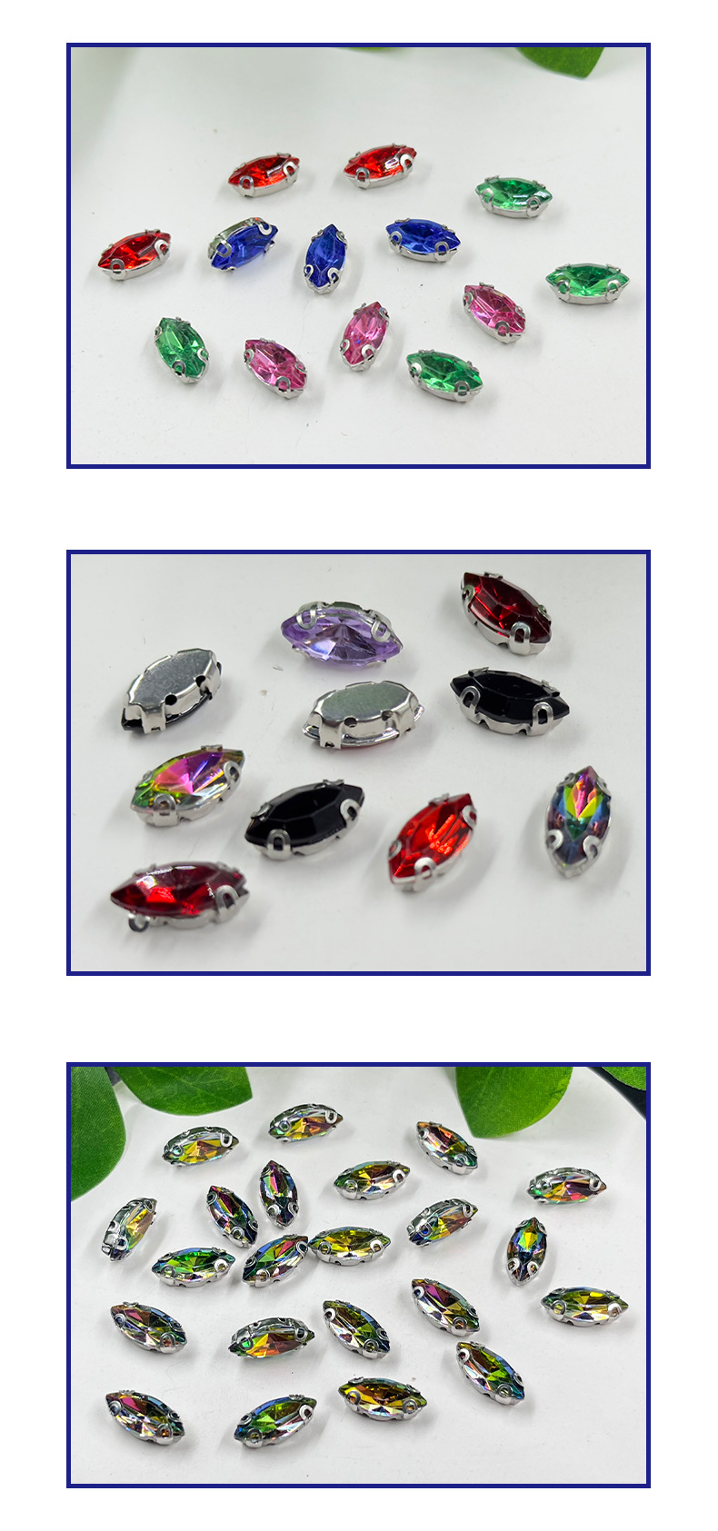 5*10mm pointed horse eye acrylic single-claw DIY with holes hand-sewn drill transparent multi-color jewelry and clothing accessories claw drill pic 5