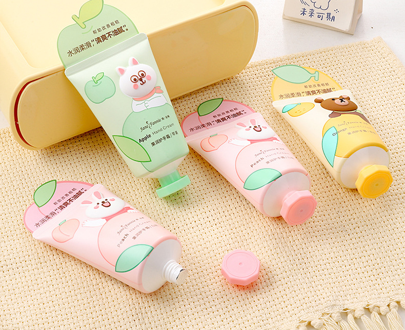Large-capacity cartoon fruit moisturizing hand cream, cute bear rabbit fruit fragrance hydrating and moisturizing hand cream, with a refreshing texture pic 14