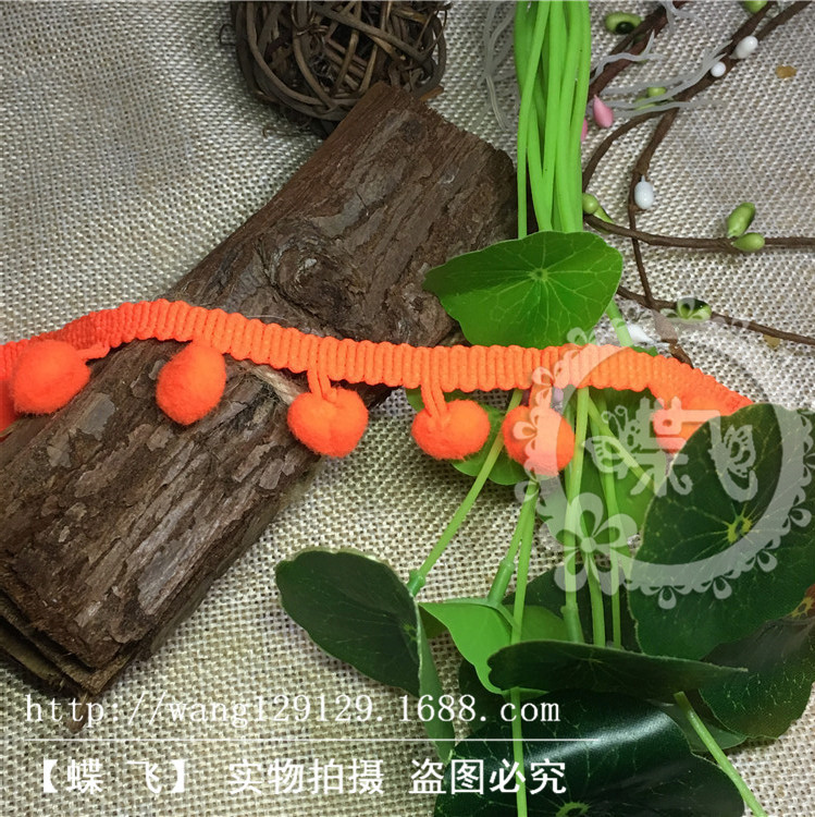 35个色现货供应1.3cm中直角毛球花边服装辅料三角球DIY手工花边辅料毛球详情28