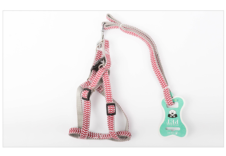 Pet supplies, pet supplies, dog leashes, chest straps, fine striped printed dog leashes, dog leashes, adjustable pet dog leashes pic 10