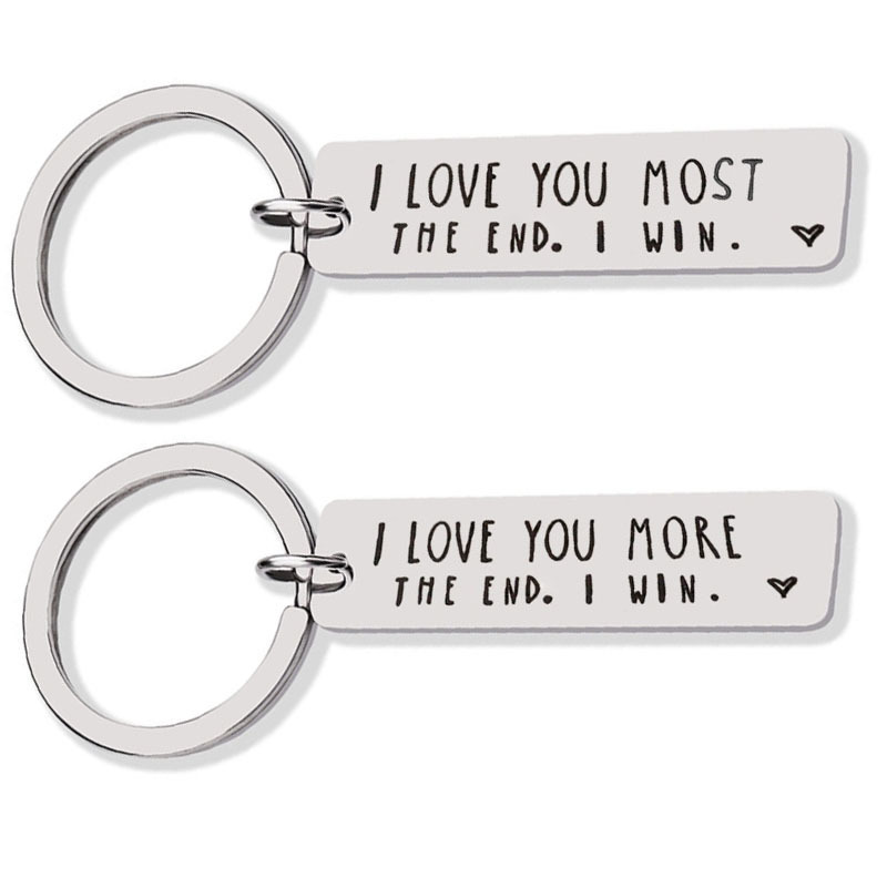 I LOVE YOU MORE THE END Amazon Bestseller Stainless steel keychain pic 1