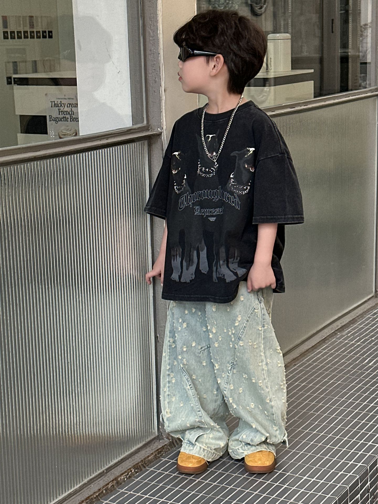 儿童卡通纯色T恤2025夏季新款男童韩版洋气上衣中小童夏装短袖潮详情10