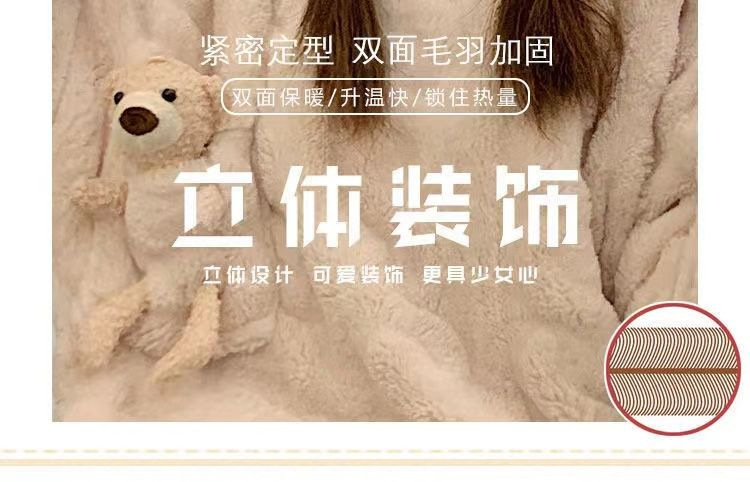 秋冬季女士法兰绒睡衣女冬款长袖加厚加绒可爱女生家居服套装详情22
