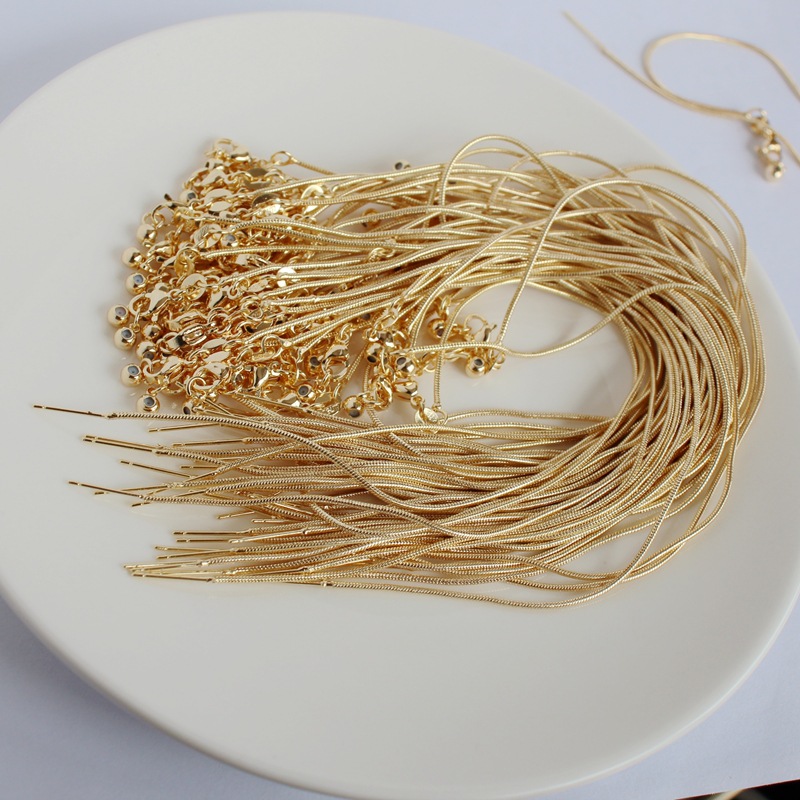 14K gold-plated color-preserving silicone snake bone universal adjustable bracelet diy handcrafted beaded bracelet semi-finished material pic 4