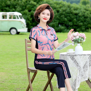 A stylish and elegant spring and autumn dress for middle-aged mothers, a long dress for women aged 40 to 50, a dress for middle-aged and elderly women pic 3