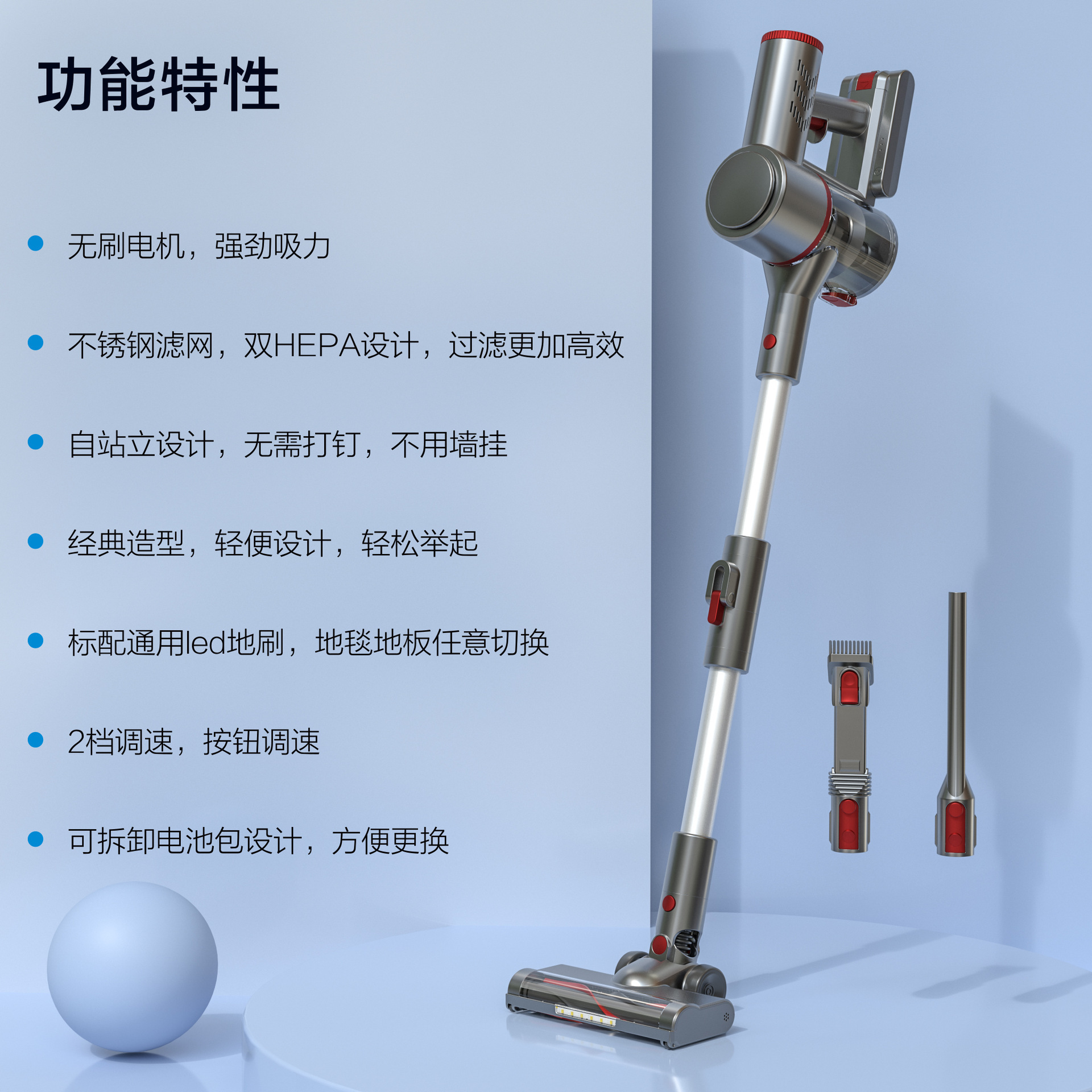 Wireless floor scrubber, small household appliances, smart sweeping, self-pushing vacuum cleaning, mopping and self-cleaning all-in-one machine pic 1