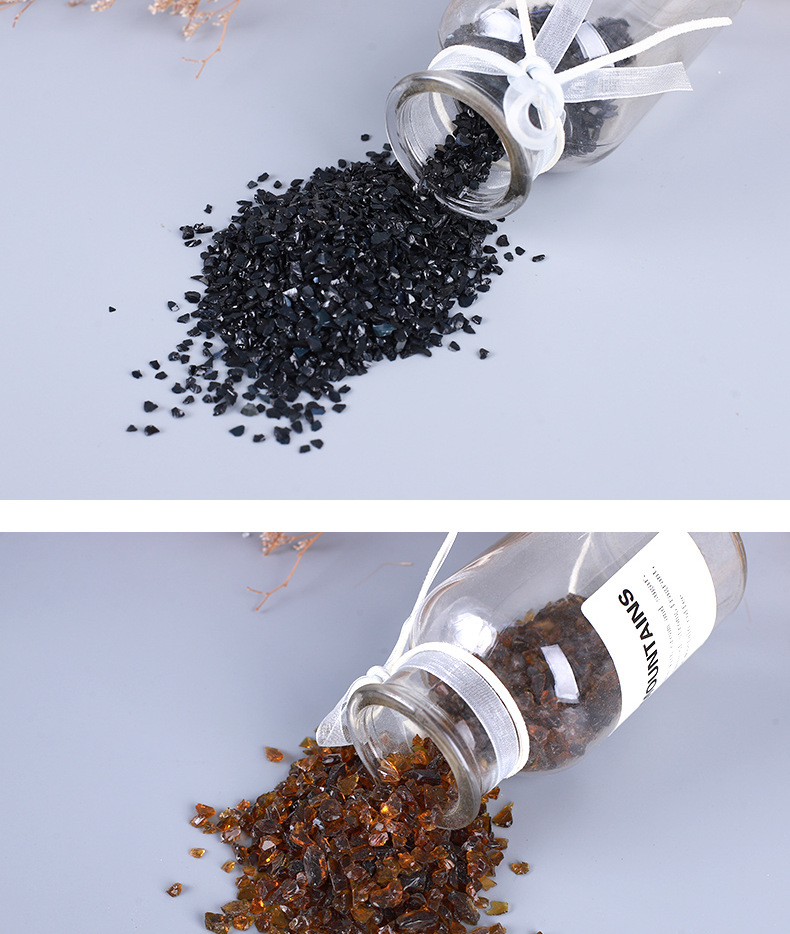 厂家批发微景观用彩色玻璃砂 装饰海蓝色玻璃砂 多肉玻璃砂不规则详情6