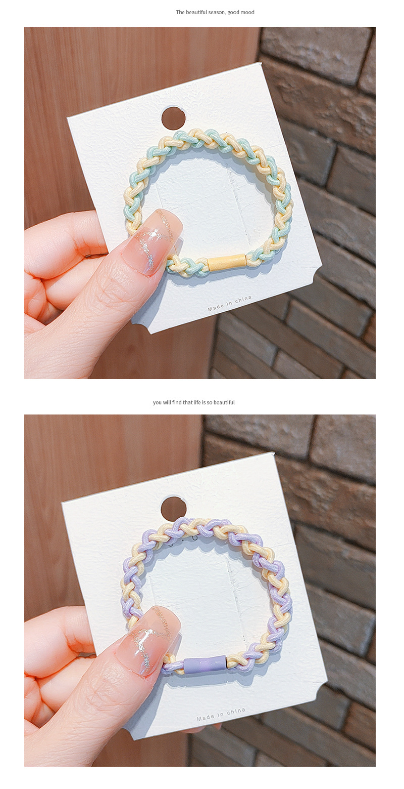 Simple and fresh cartoon hair tie, cute ponytail hair tie for girls, high elasticity and durable leather band hair band pic 4