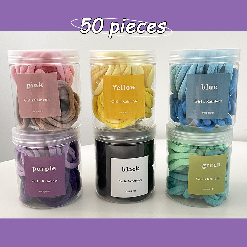 National trend series hair ties, colorful high-elasticity candy-colored rubber bands, hair bands, hair accessories pic 5