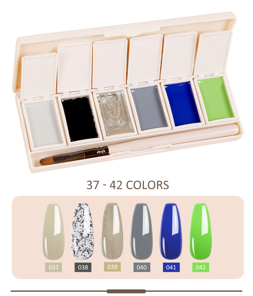 2022 New Product: 6-color cream Solid Gel Eyeshadow platter Set, Phototherapy nail Polish Gel set, exclusively for cross-border supply pic 19