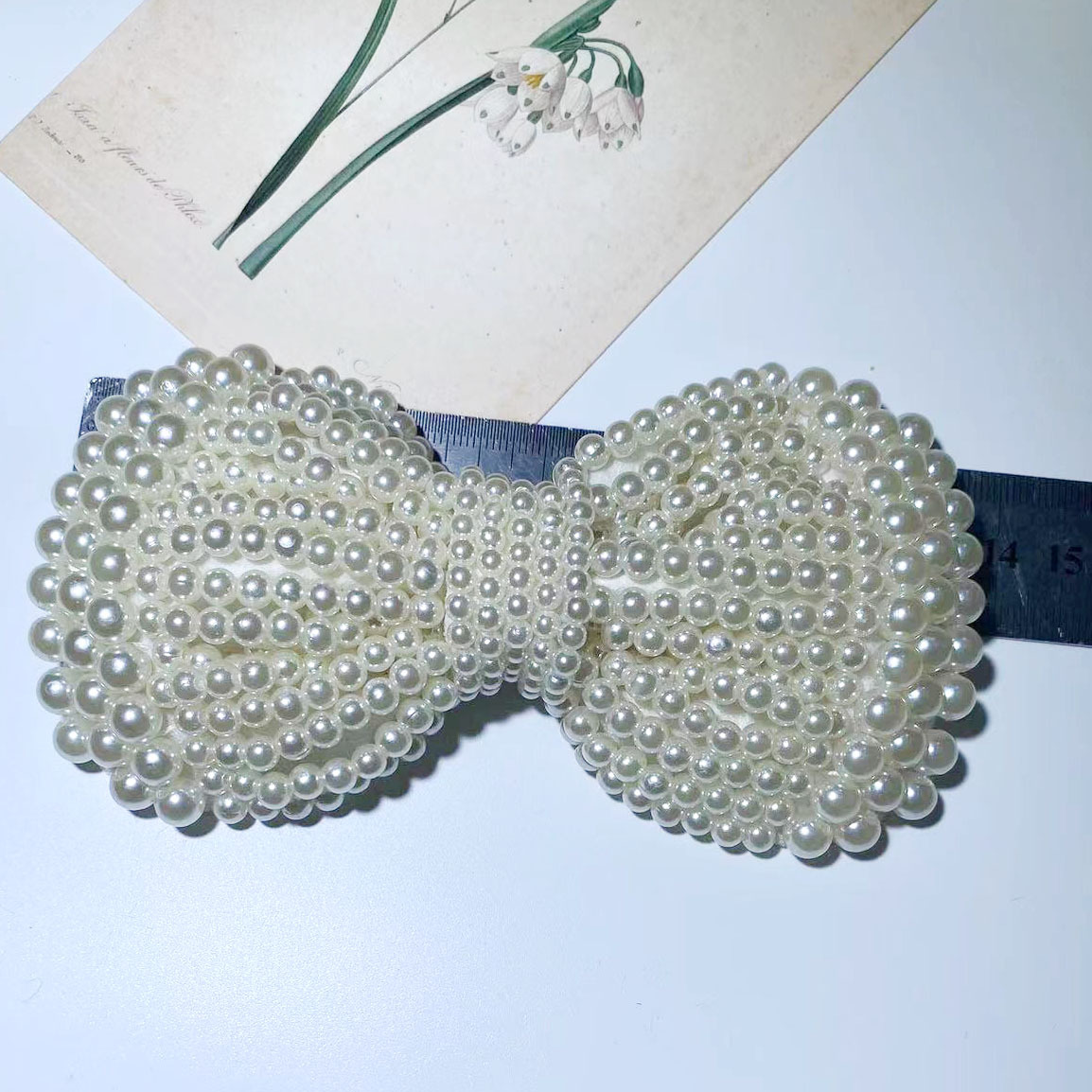 韩版珍珠蝴蝶结手工串珠配件发夹边夹发箍配件包包鞋帽服配件批发详情10