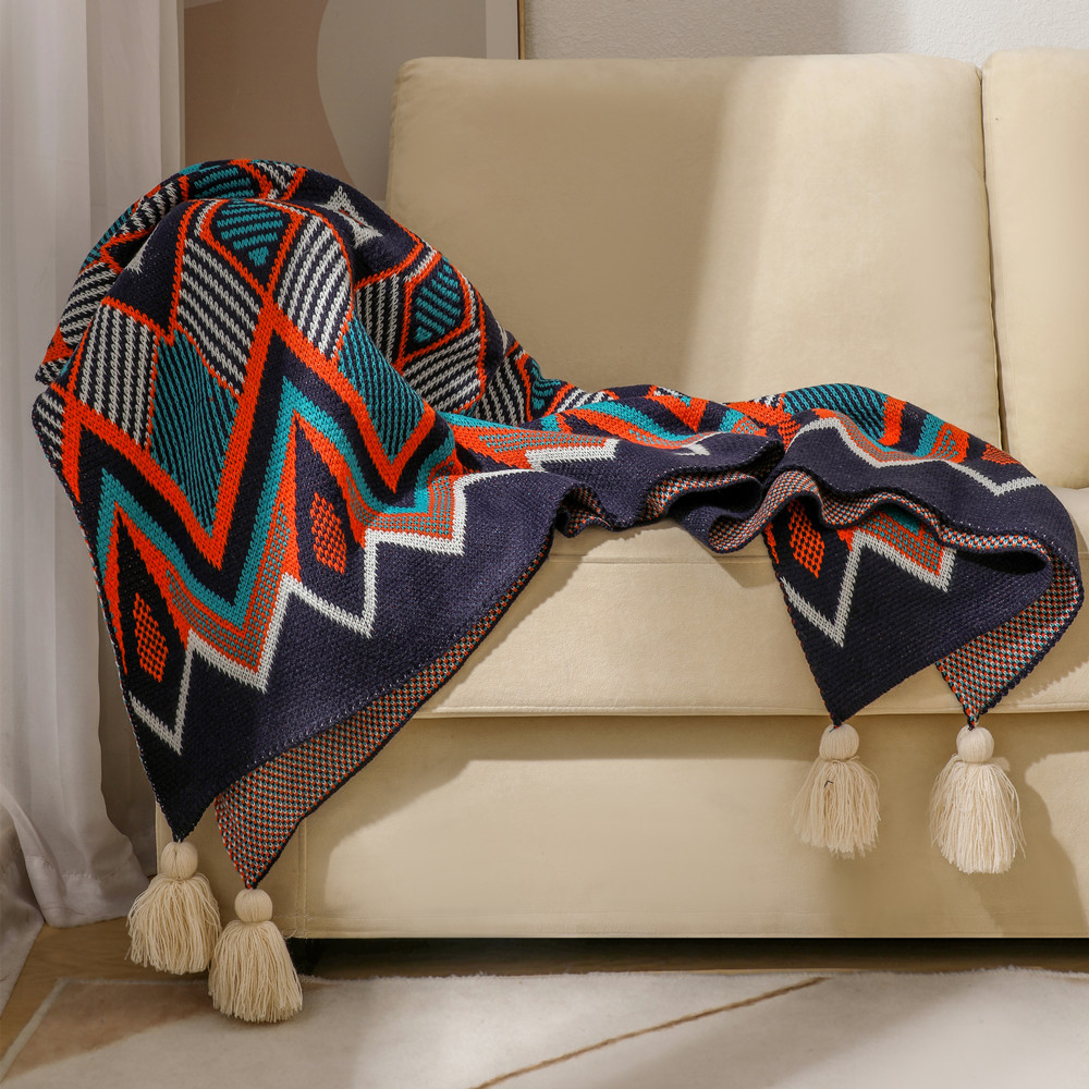Bohemian sofa cover blanket, air conditioning blanket, all-season universal nap blanket, ethnic-style bed, tail blanket, and lap blanket pic 12