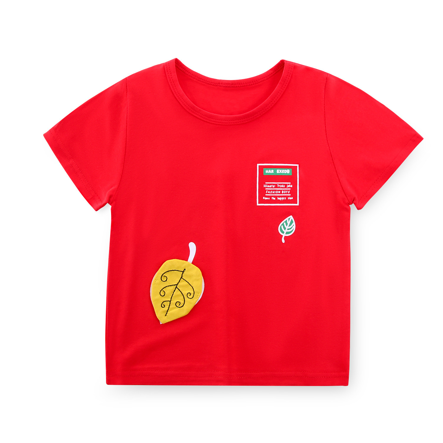 童趣T恤卡通儿童文化衫简约纯棉印字亲子班服批发详情14