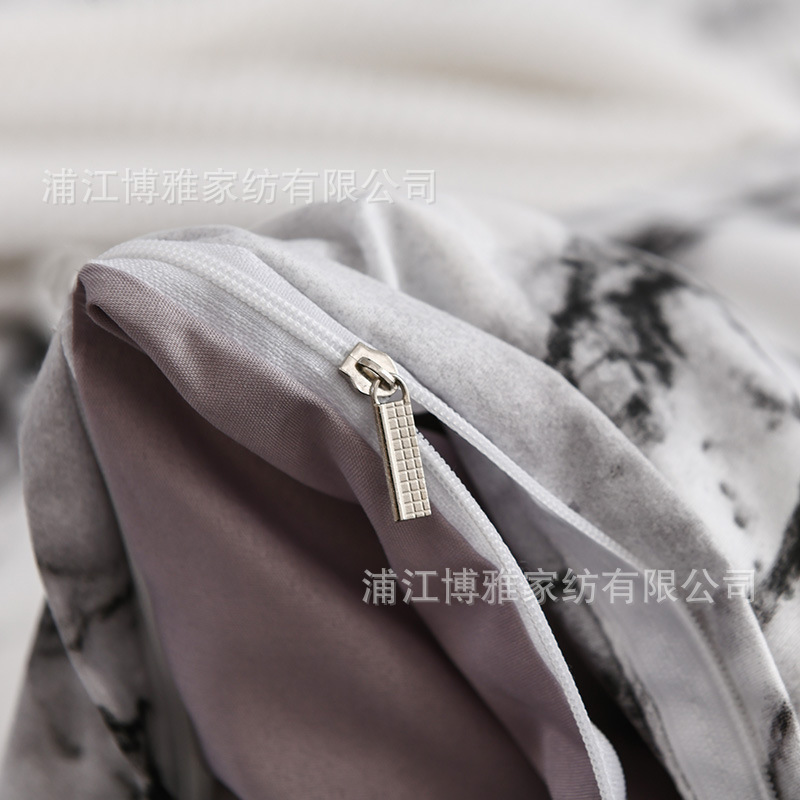 Boya Home Textiles Cross-border Amazon marble-patterned pure cotton plain printed quilt covers, pillowcases, two or three pieces bedding sets pic 14
