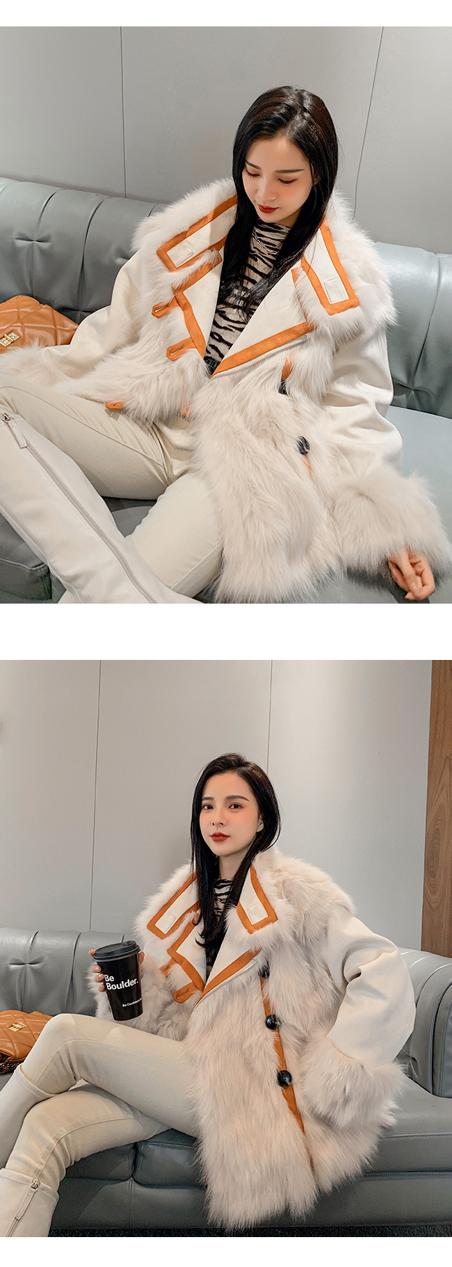 A 20-year new winter all-in-one rabbit fur coat for women, a fashionable and versatile two-wear jacket pic 8