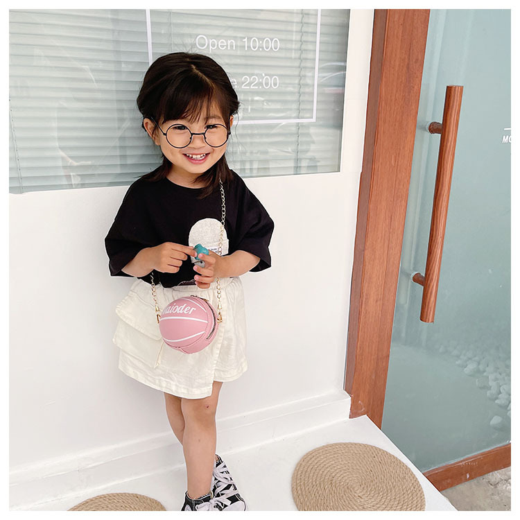 儿童包包新款蓝球零钱小包时尚女童迷你链条单肩斜挎包圆球包批发详情11