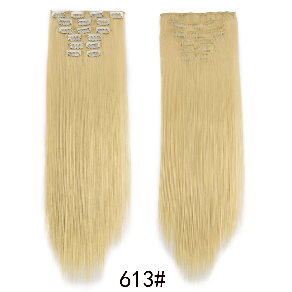 16-clip long straight hair wig for women, 6-piece clip hair extension, 6-piece straight hair extension, 6-piece hair extension pic 24