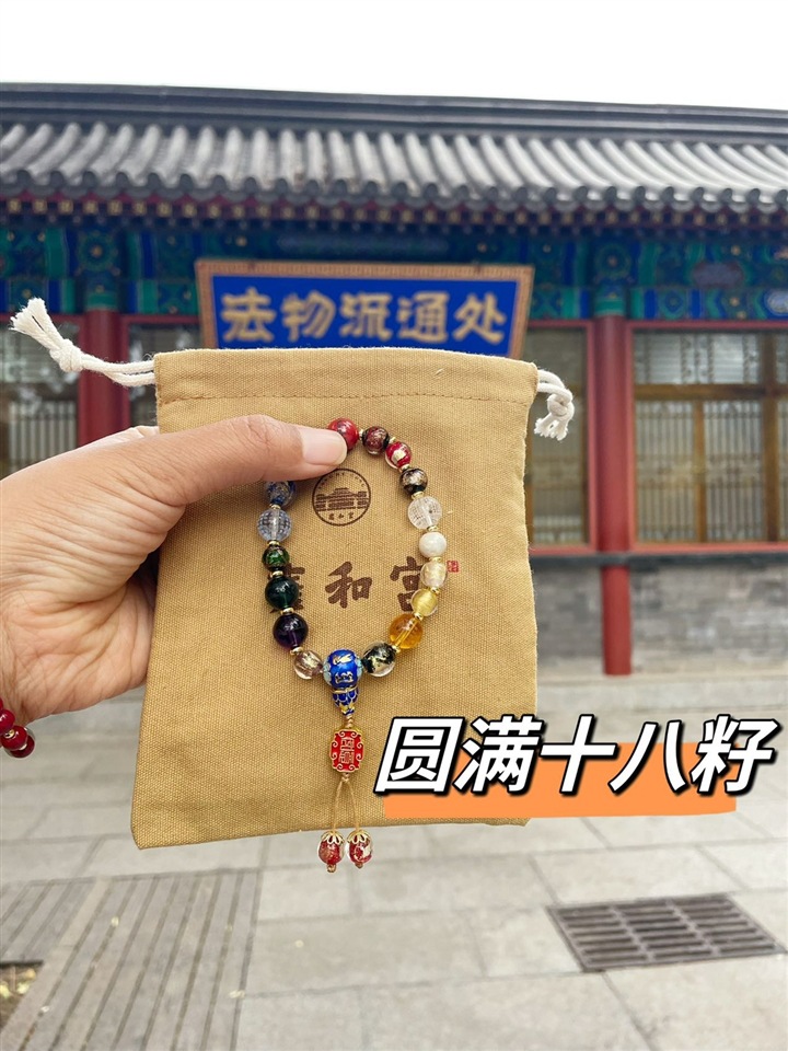 小红书同款雍和圆满十八籽心经手环手串原创设计药师心经饰品手链详情5