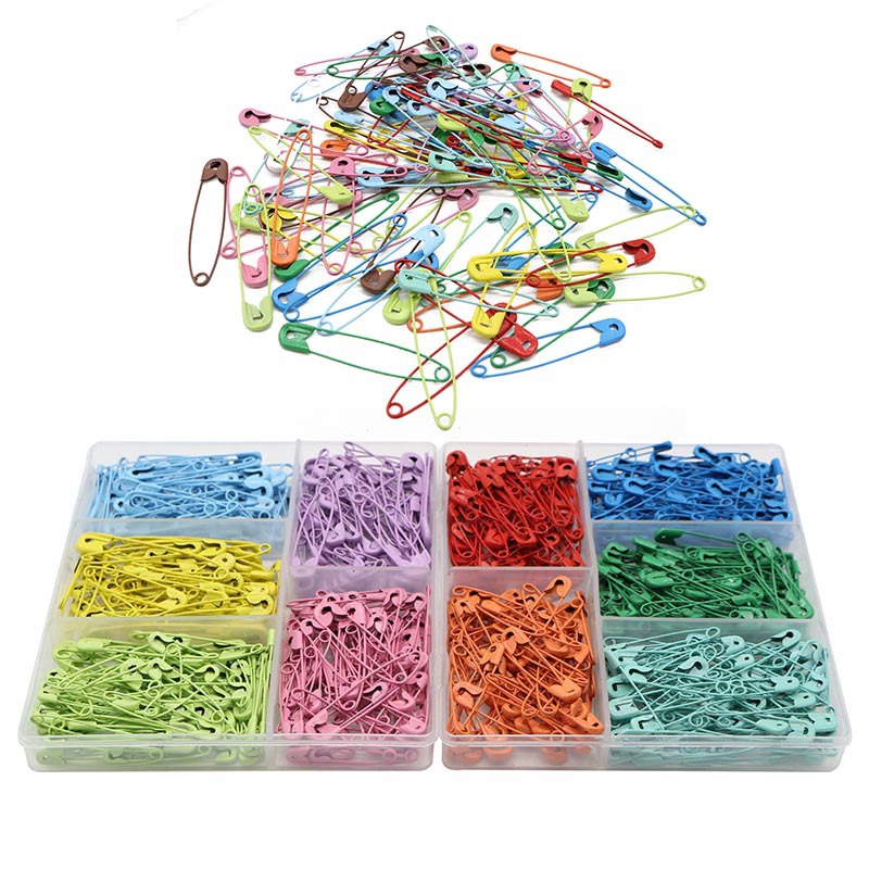 跨境5色325枚糖果色别针套装型号齐全家用吊牌别针服装装饰扣针详情13