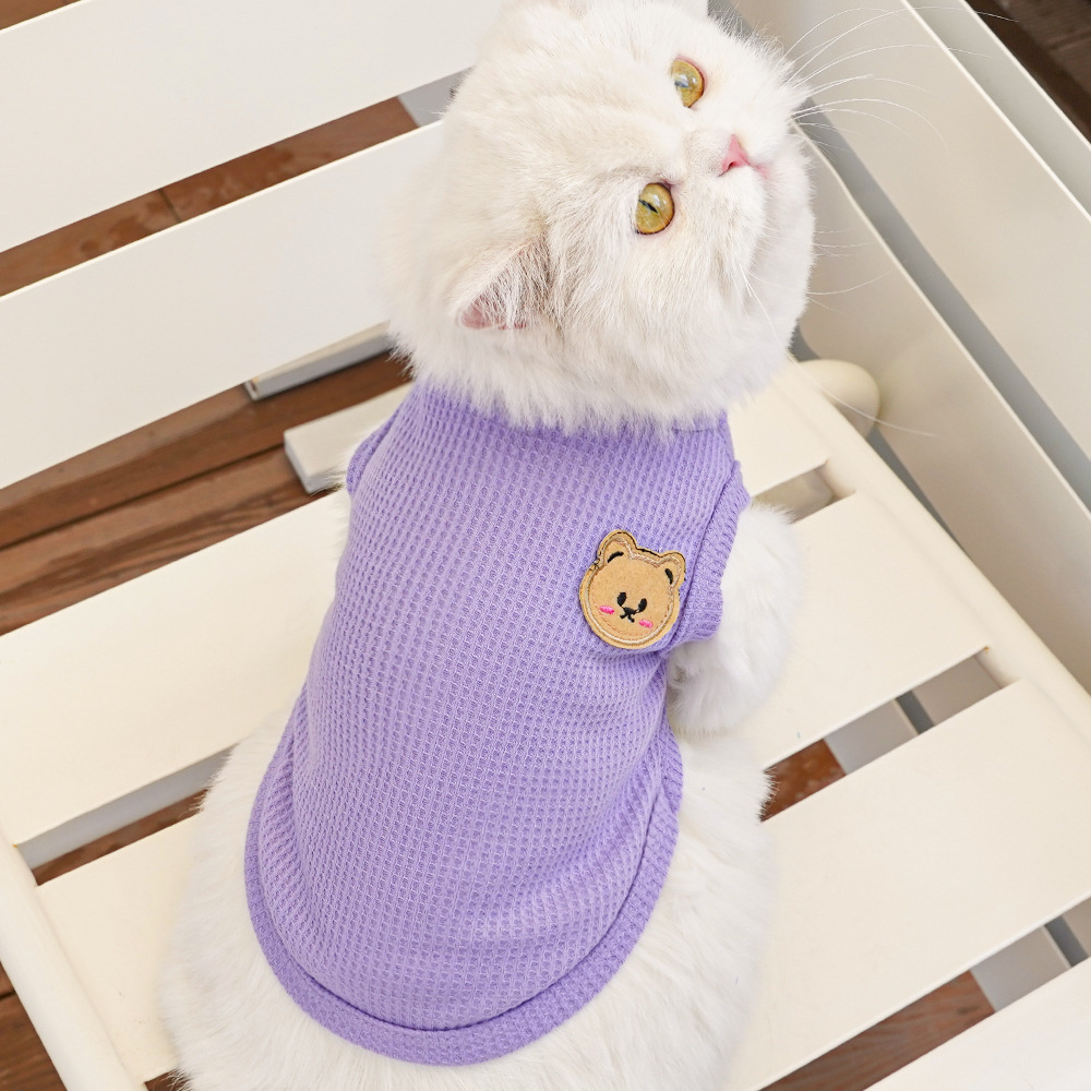 Pet clothing, Waffle bear summer vests, Teddy small and medium-sized dogs, cat and dog clothing manufacturers wholesale pic 28