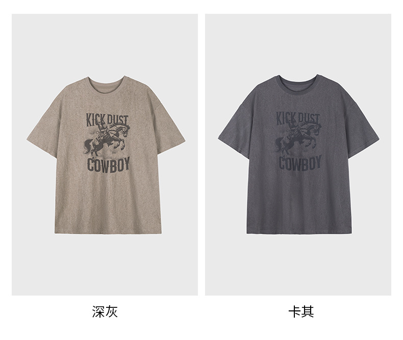 韩国骑士MBH27复古日常百搭休闲字母宽松短袖T恤女东大门详情11