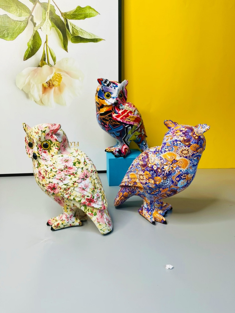 猫头鹰摆件庭院客厅家居电视柜酒柜桌面装饰树脂工艺品家居装饰品详情39