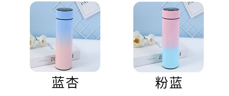 新款智能保温杯不锈钢时尚便携水杯渐变测温办公水杯可定LOGO批发详情9