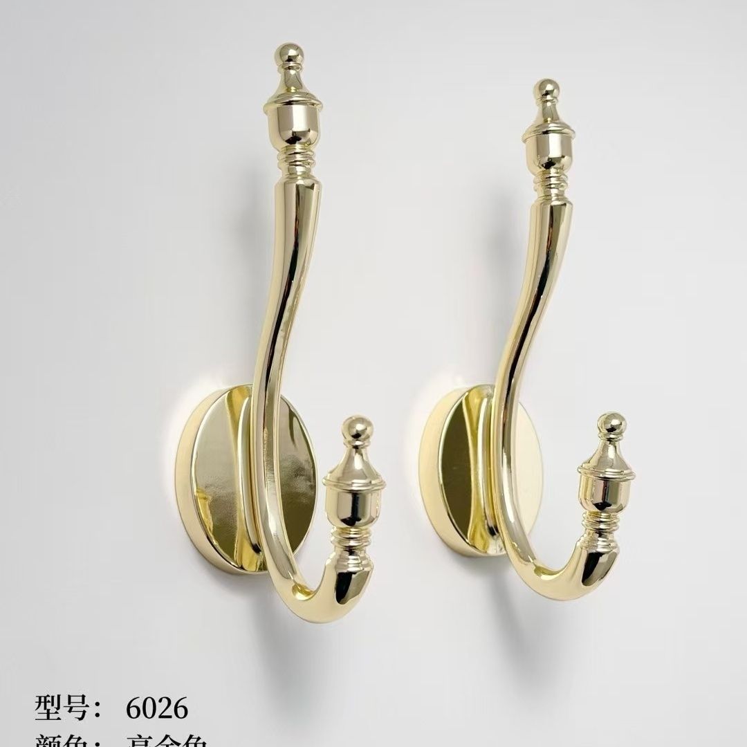 法式仿古挂衣钩实木门后挂钩衣柜衣帽钩玄关墙壁单个挂钩黄古铜详情6