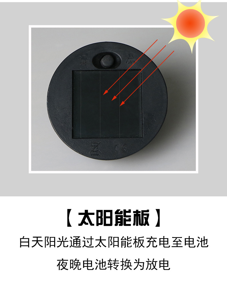跨境五金铁艺花纹镂空太阳能LED感应火焰灯地插花园别墅户外装饰详情15