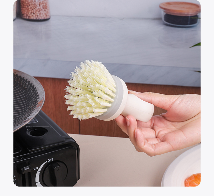 Japanese-style round-head flexible pot brush, round-head vegetable and fruit brush for removing mud, cleaning brush for removing dirt, and wall-mounted dishwashing brush pic 8