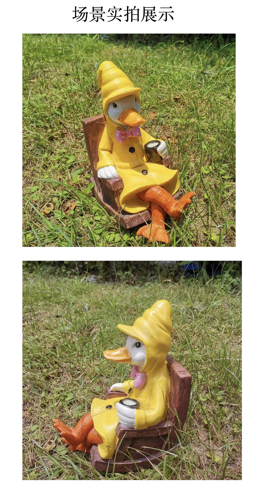 美式乡村鸭子摆件仿真卡通动物树脂户外庭院花园装饰园艺造景摆设详情4