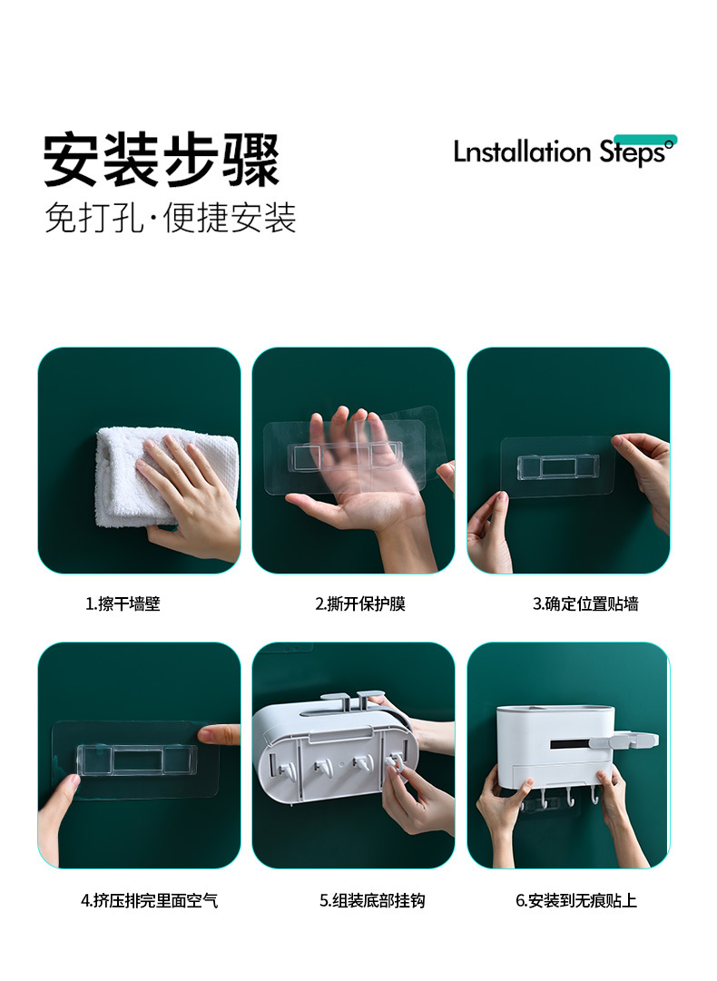 Hair dryer stand, no need for drilling, bathroom, toilet storage rack, wall-mounted hair dryer rack, air duct rack pic 17