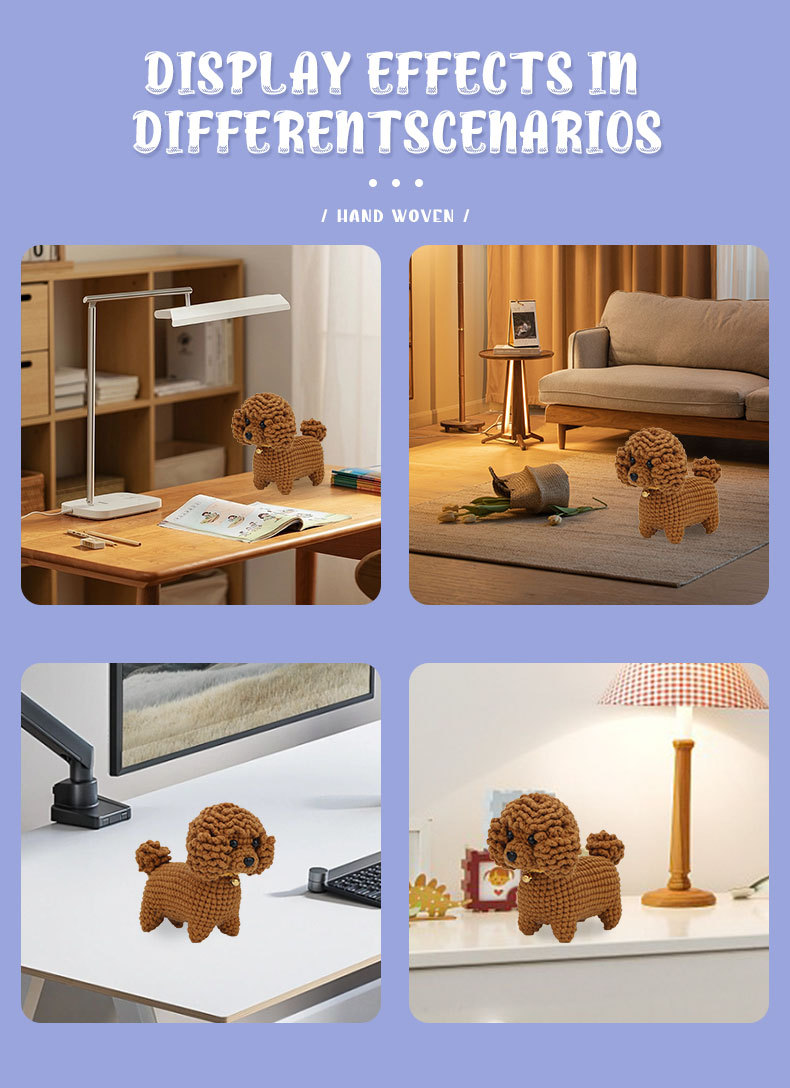 毛线钩针材料包泰迪制作DIY针织毛线团钩织玩偶编织盆栽植物详情13