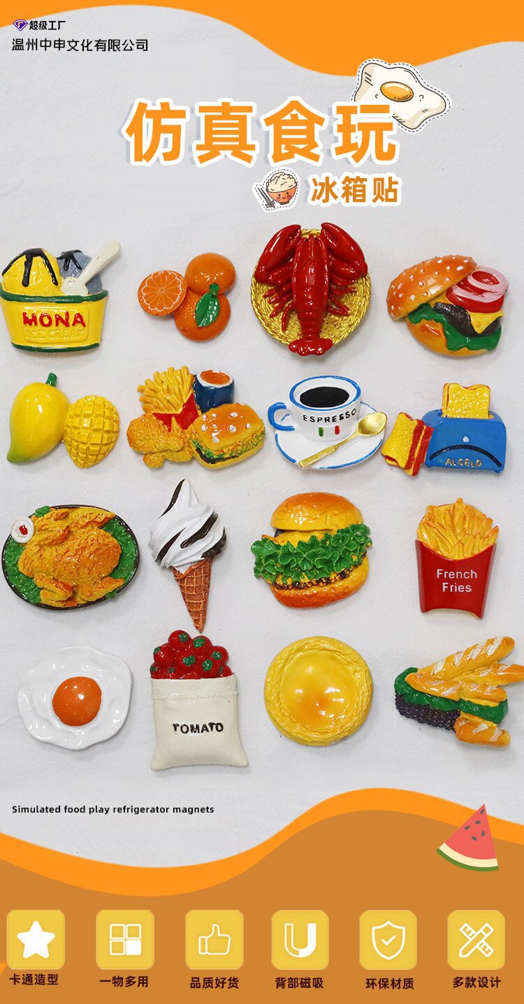 Simulated food, food toys, snacks, delicious kumquat and pear soup, refrigerator stickers, magnetic stickers, refrigerator decoration, magnetic stickers, creative stickers pic 1