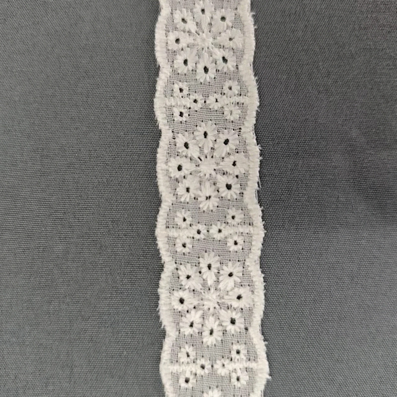 Wholesale of cotton embroidered lace, hollowed-out lace, embroidered skirt hem, clothing accessories, milk silk, perforated, barcode 2.5 pic 67