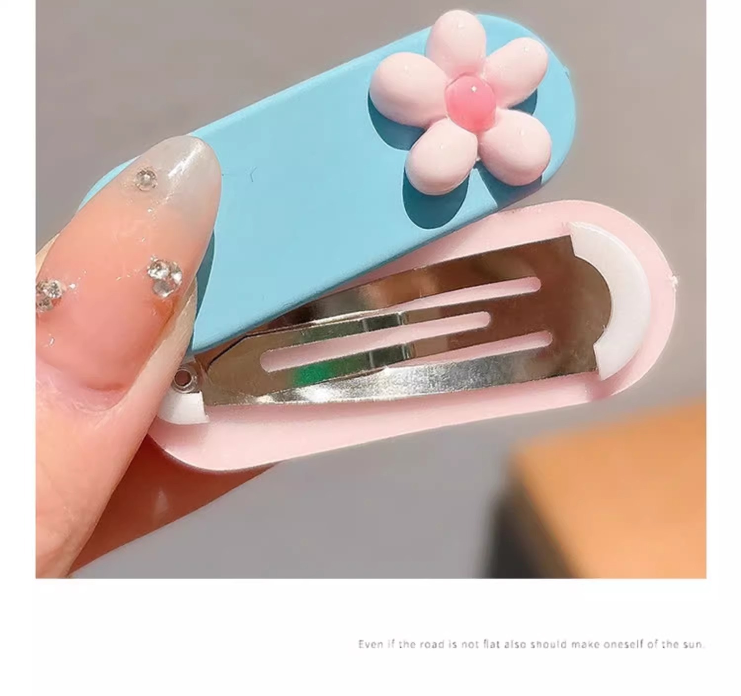 彩色花朵发夹边夹侧边刘海夹子可爱儿童宝宝头饰女童碎发bb夹发卡详情6