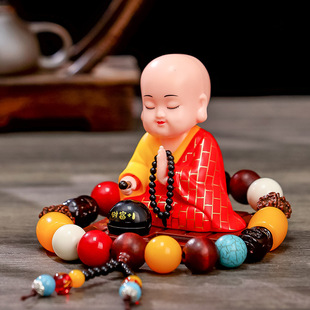 Little Monk decorative items, home creativity, high-end feel, niche resin handicrafts, new office desktop decorations for men pic 8