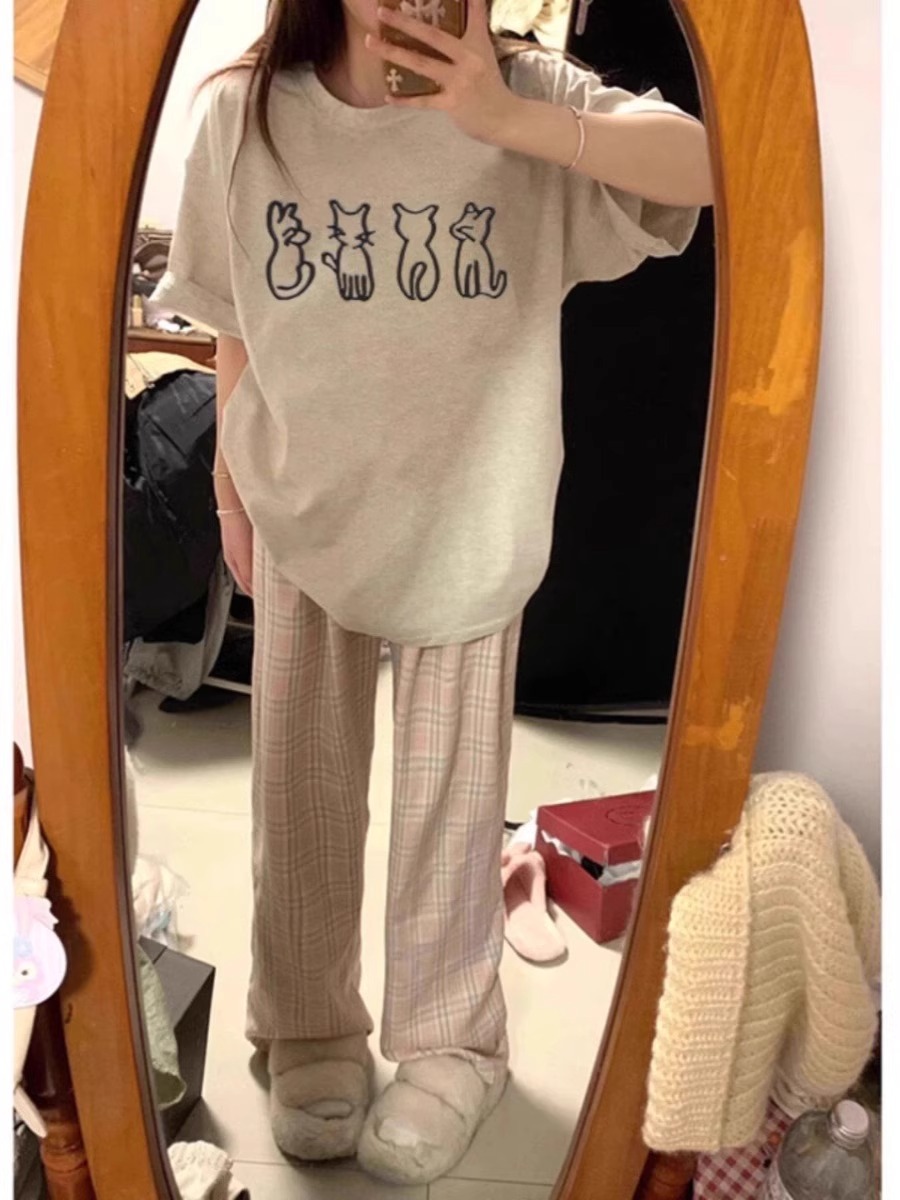 纯棉潮牌短袖T恤女夏季2025宽松设计感小众半袖复古美式上衣体恤详情6