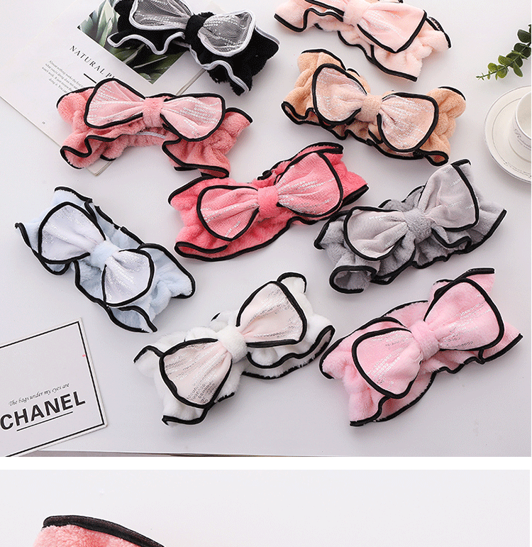 Internet-famous bow girl headband, female rabbit ear headband, cute cartoon face wash hair tie, Korean version headwear pic 6