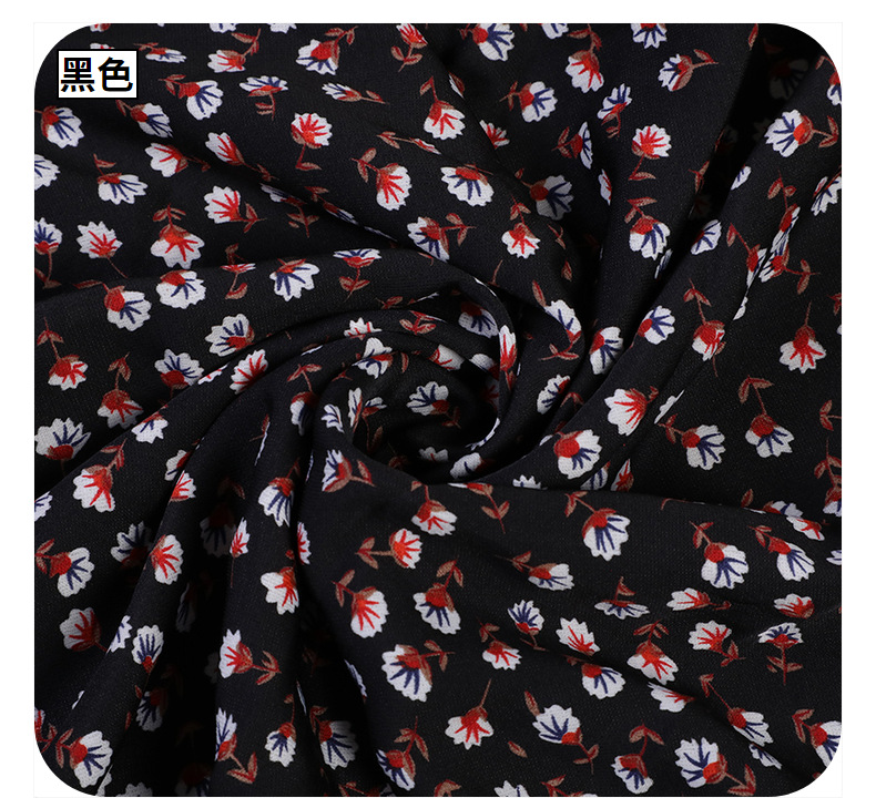 Fashionable and fresh floral print fabric, Korean silk clothing printed fabric, polyester shuttle fabric in stock for wholesale pic 15
